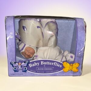 Anne Geddes Baby Butterflies Doll - Purple and White